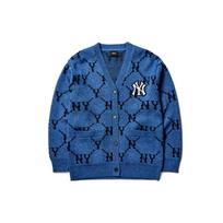 MLB New York Yankees Letter V-Neck Drop Shoulder Single-Breasted Cardigan Sweater Unisex sweater Blue 3AKTM0214-50BLD XL