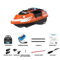 GPS nuotoliniu būdu valdoma žvejybos valtis, 500 metrų nuotolinio valdymo atstumas, automatinio grįžimo funkcija, 12000 mAh akumuliatorius, 3 kg apkrovos laikiklis 1200mAh oranžinė