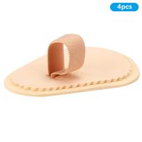 4pcs Toe Straightener Separators Protector Bunion Splint Corrector Toe Spacer Cover Guard1 Hole beige