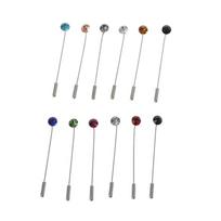Exquisite Safety Pins 12x Colorful Crystal Hijab Pearl Clip Sweater Shawl Brooch white