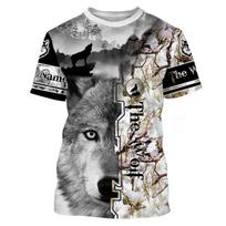 Personalized Name Wolf / Deer Hunting 3D All Over Printed Men's Fashion t shirt Summer Unisex Casual short sleeve T-shirt TX299 S black