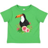 Inktastic Toucan With Hawaiian Flowers Toddler kids boys T-Shirt Summer Bird Animal I Love 100