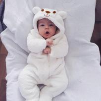 Newborn Baby Boy Girl Kids Bear Hooded Jumpsuit Bodysuit Clothes Outfits Long Sleeve Playsuit Toddler 0-3M