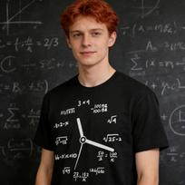 Math Mathematics Clock T-shirt Geek Science Math School Shirt Men Women Unisex Daily Life Unique Casual Tshirt Funny Gift Tops XXXXXL juoda
