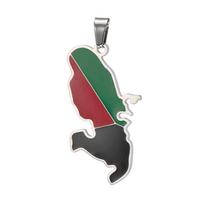 Jeshayuan France Martinique Map Oil Drop Flag Pendant Necklace For Women Men Stainless Steel Gold Color Charm Choker Jewelry