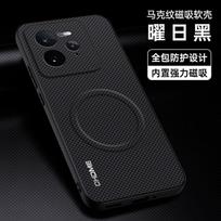 For Realme GT 7 Pro Case Magnetic Matte PU Striped Leather Silicone Back Cover For Realme GT7 Pro Shell Non-Slip Bumper realme GT 7 Pro tamsiai ruda spalva