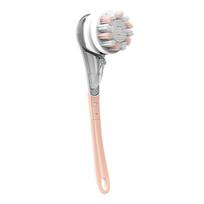 Electric Body Brush with Attachments Rechargeable Back Brushes IPX7 Long Handle  Pink mėlyna