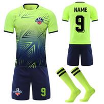 Komandos futbolo marškinėlių rinkinys + kojinės Personalizuoti moterų ir vyrų futbolo uniformos Apranga Sportininko futbolo sporto rinkinys Šortai Apranga S green