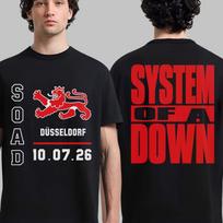 System of A Down SOAD Diuseldorfas GerUnisexy 2026 Tour Grafinis Marškinėlis 100% Medvilnė Unisexs Unisexs Y2k Populiarus Laisvas Kasdienis Marškinėlis L red
