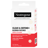 NEUTROGENA, Clear & Defend+ Sensitive, pleistrai spuogams, 30 vnt.