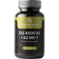 Vitalharmony D3 4000 + K2 MK-7, 90 kapsulių