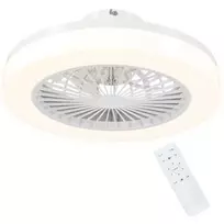 HOMCOM Lubų ventiliatorius su apšvietimu, nuotolinio valdymo pulteliu, LED ventiliatorius, lubų šviestuvas, reguliuojamas ryškumas, 6 greičiai, 40 W lemputė su keičiamu ventiliatoriumi, laikmatis miegamajam, baltas, 46 cm