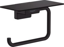 Tualetinio popieriaus laikiklis su lentynėle Hansgrohe AddStoris 41772670, juodas matinis