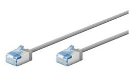 Goobay 74304 Ultra-Flexible CAT 6A Patch Cable, Slim, U/UTP, 0.15 m, Grey | Goobay