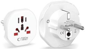 Tech-Protect travel adapter Universal EU, white | 5906302380459