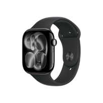 Apple Watch Series 11 GPS + Cellular 46mm Jet Black Aluminium Case with Black Sport Band - M/L | Smart watch | LTPO OLED Always-On Retina | Waterproof | Jet Black | MFC44ET/A