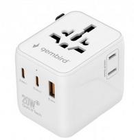 Gembird Universal travel power adapter | TPA-1A2C20-01-W | Travel Adapter | 20 W