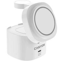 Canyon 4 in 1 Wireless Charging Stand, 30W max, Size: 70x70x70.3mm, weight: 414g, with 65W charger and 1M cable, white | CNS-WCS405W