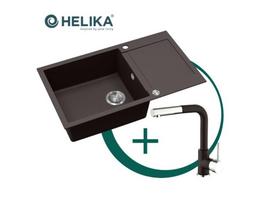 Komplektas: virtuvės plautuvė ir maišytuvas su ištraukiama žarna HELIKA SQT104-120AWP+2383-120 | HELIKA_SET03