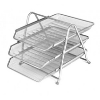 Lentynėlė dokumentams Forpus, 3 dalių, sidabrinė, perforuoto metalo  1002-021 | FO30555
