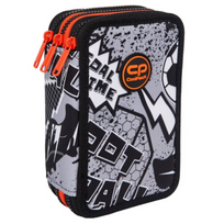 Forminis trijų skyrių penalas su priedais CoolPack Jumper 3 Grey Ball | F067710