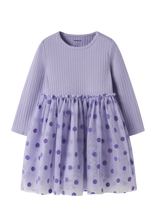 Name It - Nmfnagina Ls Tulle Dress - Suknelė ilgomis rankovėmis - Violetinė