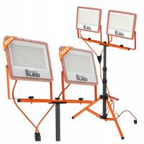Statybinė lempa, LED prožektorius 2x 100W 22000lm su stovu