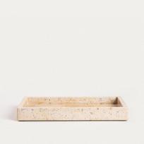 Homla dekoratyvinis padėklas Marmuri, smėlio spalvos marmuras, 25x15x3 cm