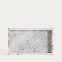 Homla dekoratyvinis padėklas Marmuri, baltas marmuras, 25x15x3 cm