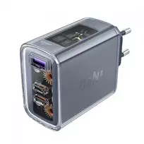 Acefast GaN 65W įkroviklis su 3 jungtimis (1xUSB, 2xUSB C) - pilkas (A45)