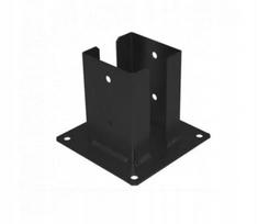 Plieninis stulpo pagrindas betonui, prisukamas, juodas 92x150x2 mm