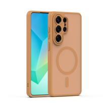 Mag Matt dėklas Samsung Galaxy S25 Ultra rudas su apsauga kamerai