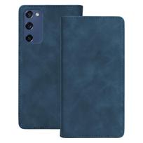Išmanusis Suede dėklas, skirtas Samsung Galaxy S20 FE / S20 Lite / S20 FE 5G, tamsiai mėlynas
