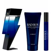 Carolina Herrera Bad Boy Cobalt Eau De Parfum 100ml Gel Ducha Cabello y Cuerpo 100ml Eau Parfum 10ml