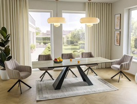 Išskleidžiamas stalas SALVADORE CERAMIC 160/240 ONICE ORO