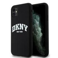 DKNY DKHMN61SNYACH iPhone 11 / Xr 6.1" black hard case with Liquid Silicone White Printed Logo and MagSafe compatibility