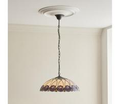 Endon 111985 - Pakabinamas šviestuvas su grandine Tiffany HUTCHINSON 3xE27/10W/230V, skersmuo 50 cm