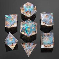 Captured Magic Sharp Edge RPG Resin Dice Set - Opal