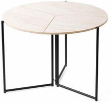 Valgomojo stalas Kalune Design Yaprak 1204, juoda sp./travertine sp., 100 cm x 100 cm x 72 cm