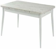 Valgomojo stalas išskleidžiamas Kalune Design Kent 953, balta sp./marmuro sp., 110 - 170 cm x 70 cm x 75 cm