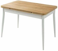 Valgomojo stalas išskleidžiamas Kalune Design Kent 954, balta sp./medžio sp., 110 - 170 cm x 70 cm x 75 cm
