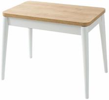 Valgomojo stalas išskleidžiamas Kalune Design Dolunay 1287, ąžuolo sp./balta sp., 60 - 100 cm x 120 cm x 75 cm