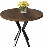 Valgomojo stalas Kalune Design Agnes, juoda sp./baroque sp., 90 cm x 90 cm x 73 cm