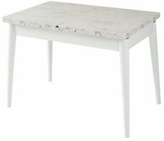 Valgomojo stalas išskleidžiamas Kalune Design Vista 972, balta sp./marmuro sp., 110 - 140 cm x 64 cm x 75 cm