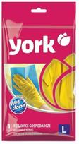 Pirštinės lateksinės York Rubber Gloves, suaugusiems, geltona sp., L, 2 vnt.