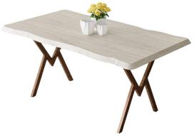 Valgomojo stalas Kalune Design Akort, ruda sp./travertine sp., 130 cm x 80 cm x 73 cm