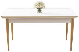 Valgomojo stalas Kalune Design Rewa, aukso sp./balta sp., 110 cm x 70 cm x 76 cm