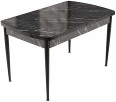 Valgomojo stalas išskleidžiamas Kalune Design Trend Bendir, juoda sp./marmuro sp., 132 - 170 cm x 76.5 cm x 79 cm