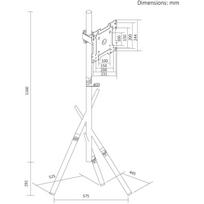 Maclean televizoriaus grindų stovas MC-181 W, 27–55", VESA 100x100–200x200 mm, 60 kg, baltas, 45°
