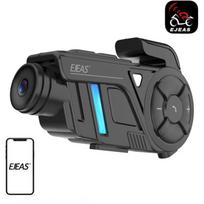 EJEAS K1 motociklo interkomas, Mesh 3.0, 1000m, 4 vartotojai, 2K 30FPS, IP67, 2100mAh, 17h/30h/55h, USB-C